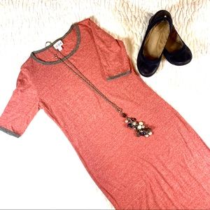 LuLaRoe XS Red Heathered Julia Dress